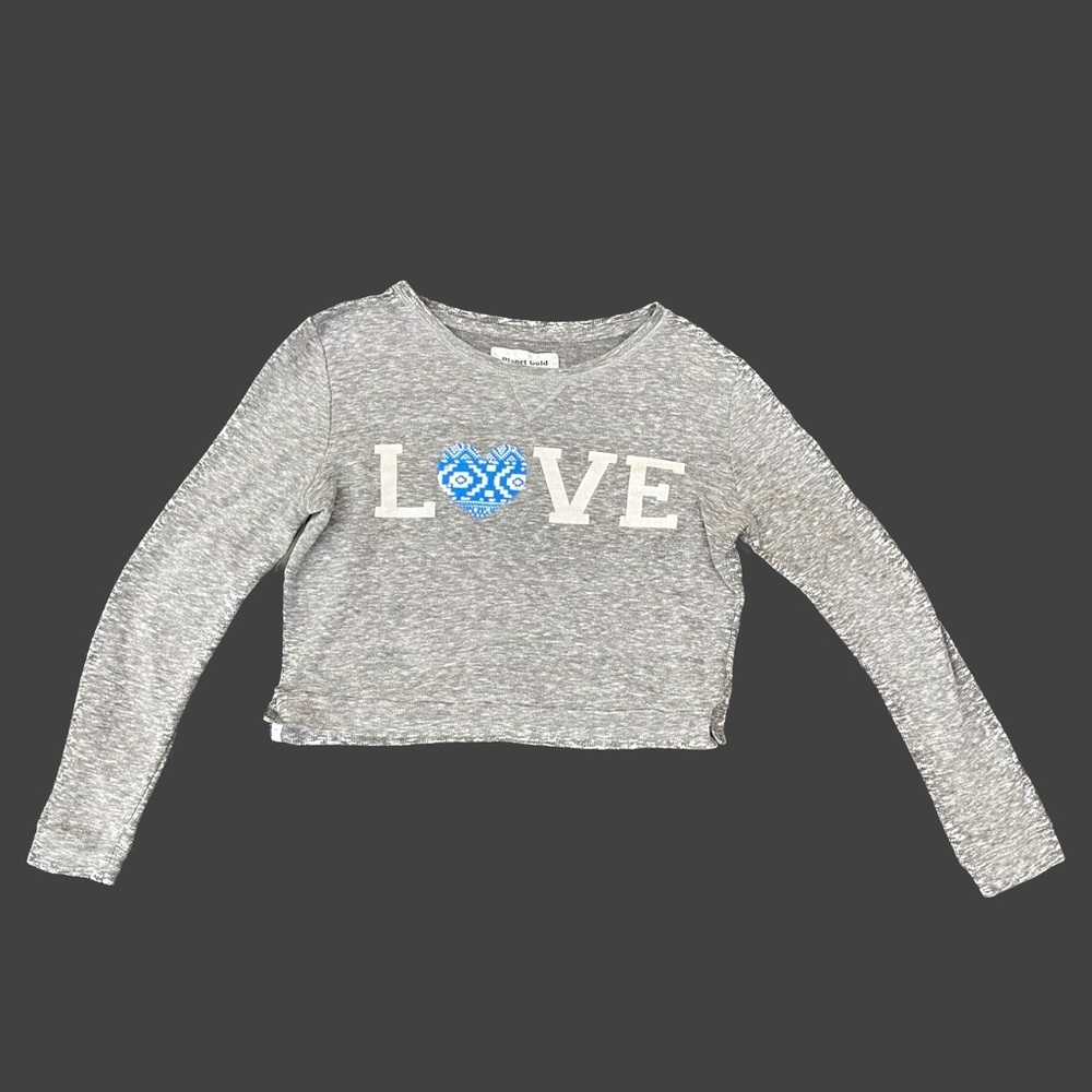 Planet Gold Southwest Love Cropped Sweatshirt Size Large